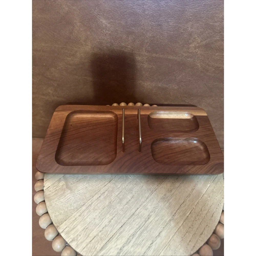 Vintage Wooden Desk Valet, Single Tier Valet for Desk or Dresser MCM